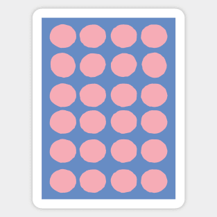 Retro Round Pattern - Blue Pink Sticker